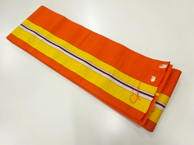 JAPANESE HANHABA OBI / CHIKUZEN HAKATA / WOVEN STRIPE